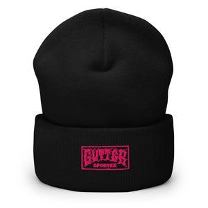 Gutter Sporter - Cuffed Beanie - Pink Embroidery